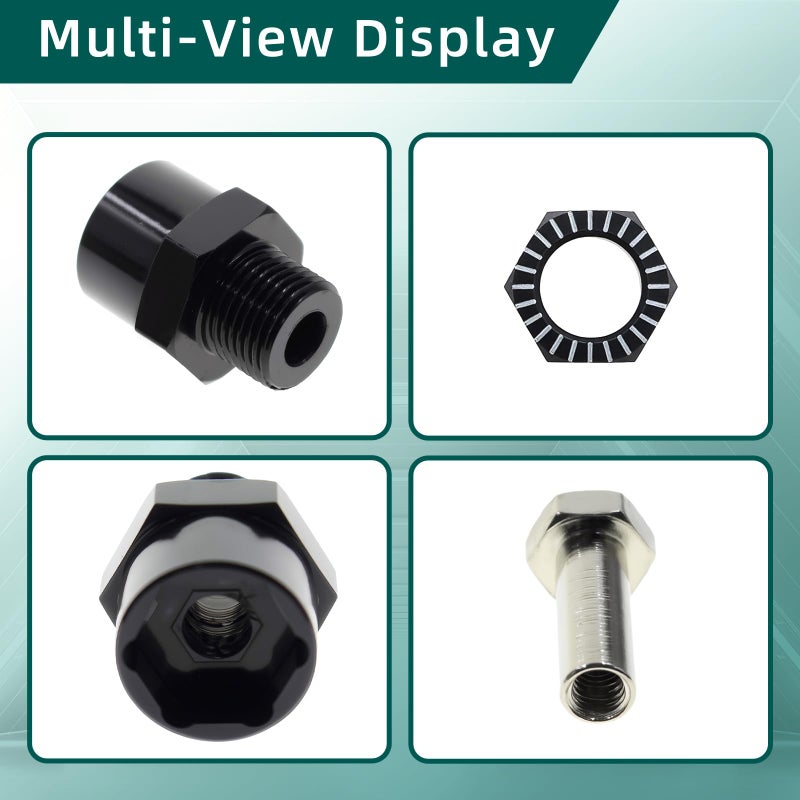 AUTOKAY 4PCS 12mm to 17mm Aluminum Wheel Hex Hub Adapter Conversion Extension for RC Car - Image 4